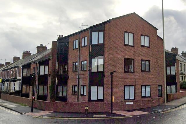 A ground floor flat in this Jarrow block is listed at £27,500 for a 50% share.