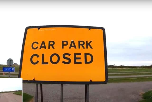 Chare Ends car park on Holy Island.