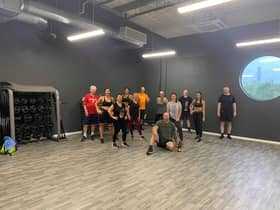 The Energy Fitness spinathon team, who have raised funds for the Leukaemia Trust following the diagnosis of Lee Foster.