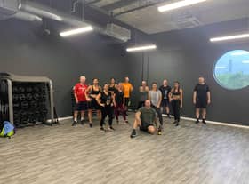 The Energy Fitness spinathon team, who have raised funds for the Leukaemia Trust following the diagnosis of Lee Foster.