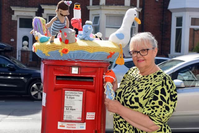 Janice Welsh has created the post box topper on Stanhope Road, South Shields.