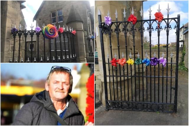 Pictures of the bows on Hebburn Cemetery gates. Bottom left: John Stewart.