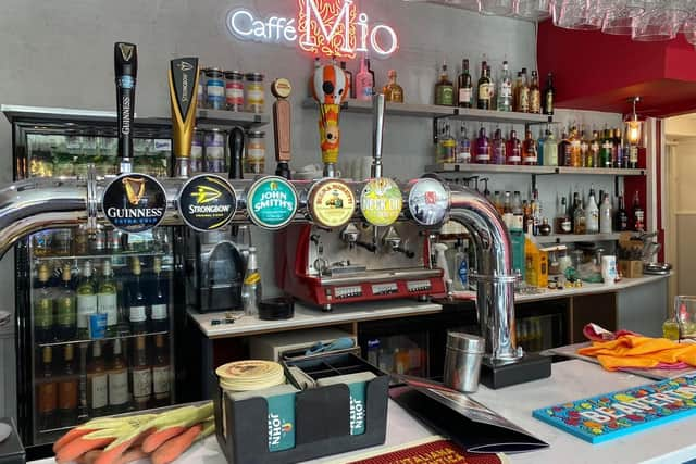 New beer pumps inside the cafe