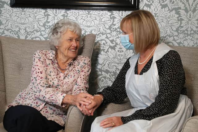 Care home residents will be able to spend time with loved ones in "low risk" visits without having to self-isolate on their return, the Government has said. Picture: Andrew Matthews/PA Wire.