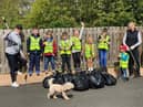 Litter pickers of all ages helped gather 100 bags of rubbish to honour captain Tom.
