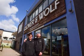 Stephanie and Tim Gooding welcoming customers to Clover & Wolf