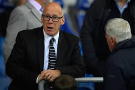 CARDIFF, WALES - SEPTEMBER 27:  Derby chairman Mel Morris looks on before the Sky Bet Championship match between Cardiff City and Derby County at Cardiff City Stadium on September 27, 2016 in Cardiff, Wales.  (Photo by Stu Forster/Getty Images)