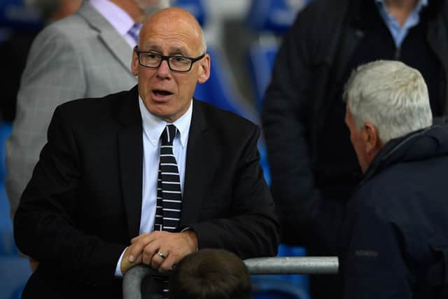 CARDIFF, WALES - SEPTEMBER 27:  Derby chairman Mel Morris looks on before the Sky Bet Championship match between Cardiff City and Derby County at Cardiff City Stadium on September 27, 2016 in Cardiff, Wales.  (Photo by Stu Forster/Getty Images)