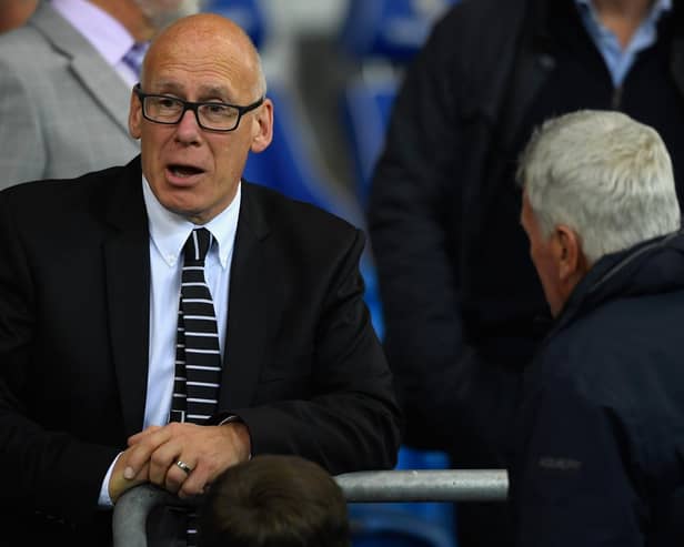 CARDIFF, WALES - SEPTEMBER 27:  Derby chairman Mel Morris looks on before the Sky Bet Championship match between Cardiff City and Derby County at Cardiff City Stadium on September 27, 2016 in Cardiff, Wales.  (Photo by Stu Forster/Getty Images)