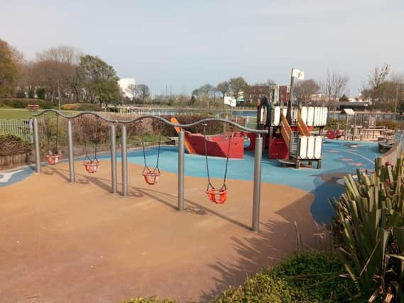 Part of the play area at South Marine Park has been closed off for safety reasons.