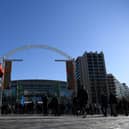Fans heading to Wembley for last year's Carabao Cup final.