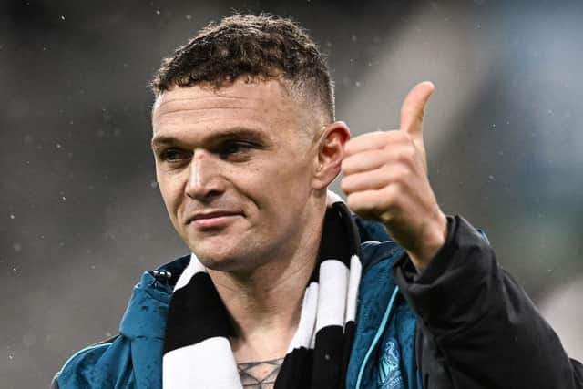 Newcastle United captain Kieran Trippier reacts after Eddie Howe's side reached the Carabao Cup final.