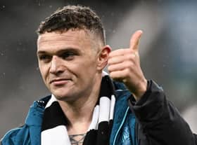 Newcastle United captain Kieran Trippier reacts after Eddie Howe's side reached the Carabao Cup final.