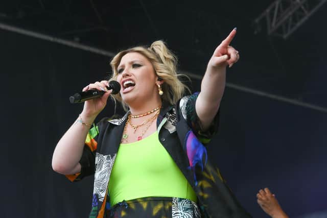 Ella Henderson singing at Bents Park for the This Is South Tyneside Festival.