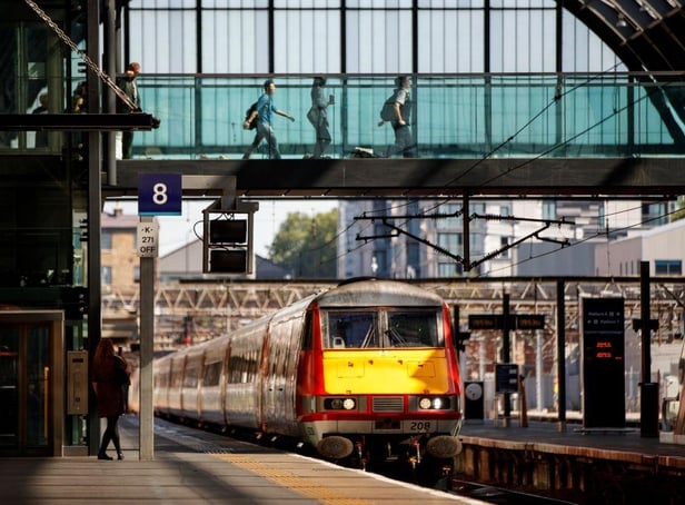 A LNER train approaches arrives at Kings Cross in London.