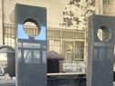 The covid memorials are being made ready for installation.