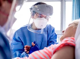 A patient is cared for by South Tyneside and Sunderland NHS Trust during the pandemic.