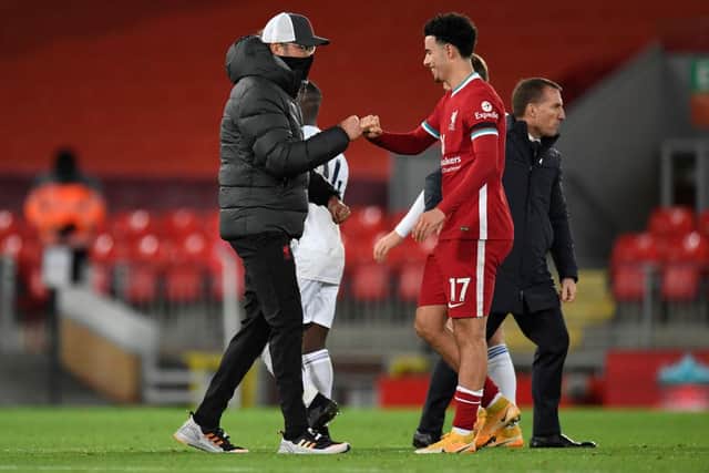 Liverpool manager Jurgen Klopp is set to welcome back Curtis Jones for the visit of Newcastle United. (Photo by Peter Powell - Pool/Getty Images)