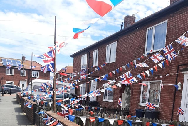 A fantastic display of red, white and blue decorations throughout St Cuthbert's Avenue.