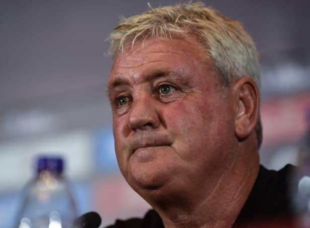 Steve Bruce speaks to the media during the club's pre-season tour of China in 2019.