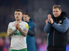 Newcastle United captain Kieran Trippier and head coach Eddie Howe at Selhurst Park in January.