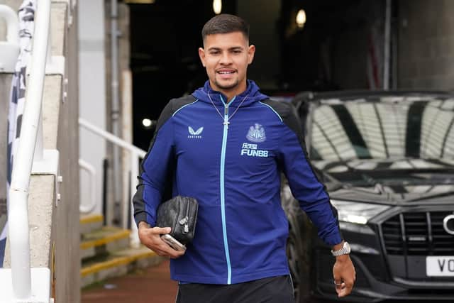 Newcastle United's Bruno Guimaraes arrives at St James's Park.