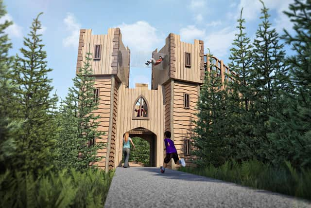 CGI image of The Plotters' Forest at Raby Castle