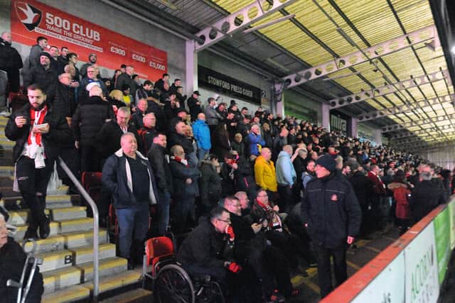 Sunderland fans at Cheltenham Town.