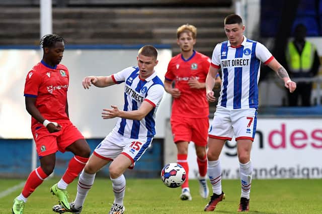 Will Harris in action for Hartlepool United