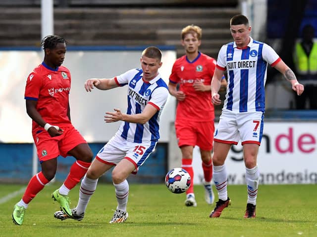 Will Harris in action for Hartlepool United