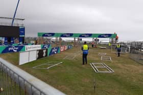 Final preparations for the Great North Run, in South Shields