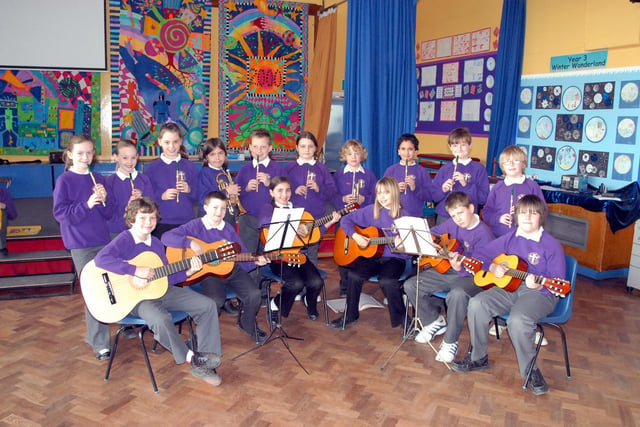 Budding musicians at the school. Is there someone you know in this photo?