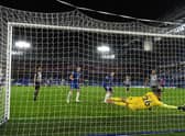 Karl Darlow of Newcastle United fails to save a shot from Timo Werner of Chelsea.