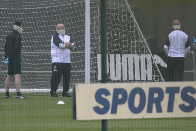 Newcastle United's backroom team.