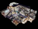 A 'dolls house' view of the museum via the 3D model.