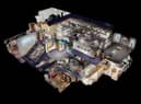 A 'dolls house' view of the museum via the 3D model.