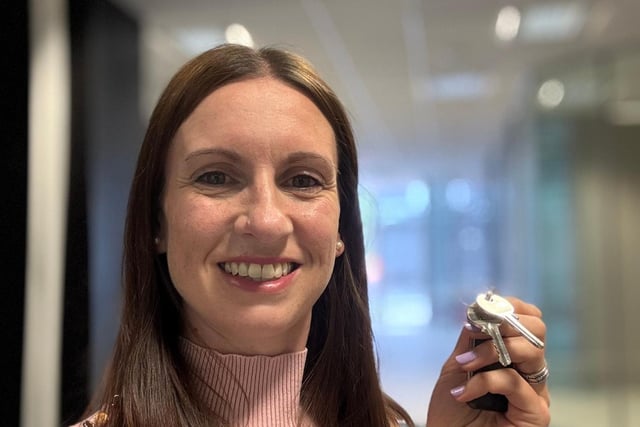 Dance Teacher, Rebecca Yates, with keys to the premises which will become the new home for her business