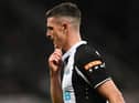 Ciaran Clark leaves the field after being sent off playing for Newcastle United late last year.