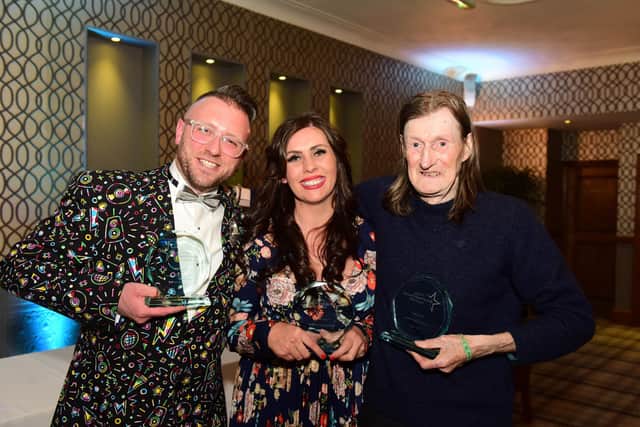 Deborah Taylor-Smith with her fellow winners of the Covid Hero of the Year category at the Best of South Tyneside Awards, Stephen Sullivan and Paul Tann.