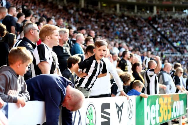 Newcastle United fans react to a disappointing transfer window at St James's Park (Photo by George Wood/Getty Images)