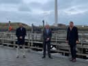 From left, Britistvolt CEO Orral Nadjari, Blyth Valley MP Ian Levy and Britishvolt founder and executive chairman, Lars Carlstrom.