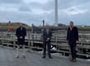 From left, Britistvolt CEO Orral Nadjari, Blyth Valley MP Ian Levy and Britishvolt founder and executive chairman, Lars Carlstrom.