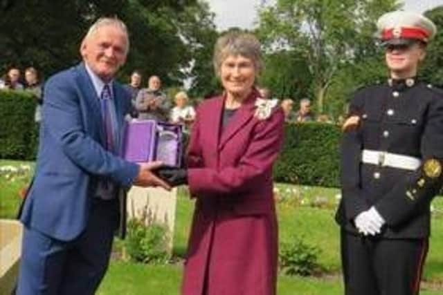 John Stewart being presented the award by the Lord Lieutenant of Tyne and Wear