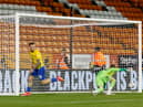 Aiden O'Brien celebrates scoring Sunderland's winning goal at Blackpool.