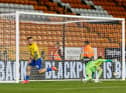 Aiden O'Brien celebrates scoring Sunderland's winning goal at Blackpool.