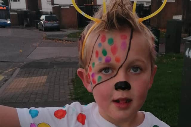 Corben Billy Scott, seven, ready for Children in Need on Friday. Picture sent in by Billie Scott.