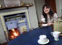 Health and Wellbeing lead, Michelle Kindleyside, enjoys a cup of tea in Orchard Cottage.