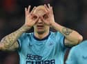Jonjo Shelvey celebrates his goal.