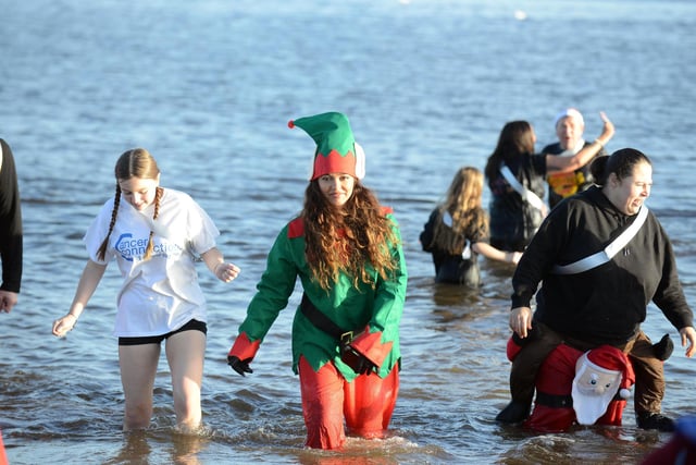 Jade Thirlwall braves the cold of the North Sea