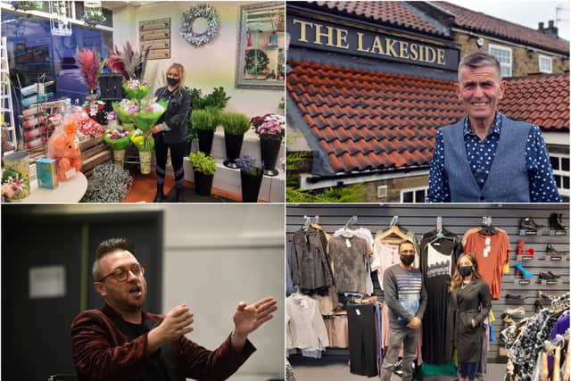 South Tyneside business owners, clockwise: Courtney Dadswell, from Marion's Florist (top left); Carl Mowatt, manager at the Lakeside Inn (top right); Stephen Sullivan, owner of Ziggy's Bar (bottom left); Kaz Chowdhury and Syeda Khatun, from Outlet Clothing (bottom right)